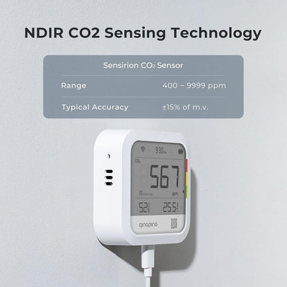 NDIR方式のCO₂センサーを搭載したQingpingモニター